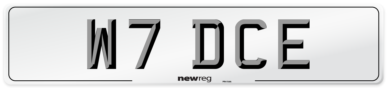 W7 DCE Number Plate from New Reg